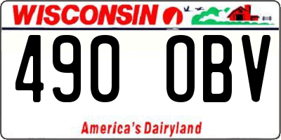 WI license plate 490OBV