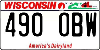 WI license plate 490OBW