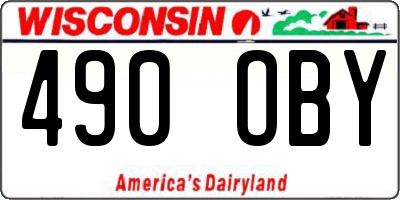 WI license plate 490OBY