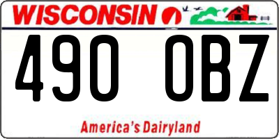 WI license plate 490OBZ