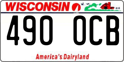 WI license plate 490OCB