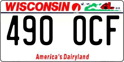 WI license plate 490OCF