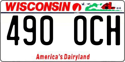 WI license plate 490OCH