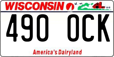 WI license plate 490OCK