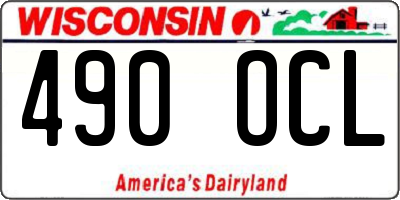 WI license plate 490OCL