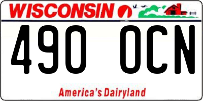 WI license plate 490OCN