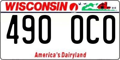 WI license plate 490OCO