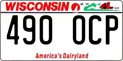 WI license plate 490OCP