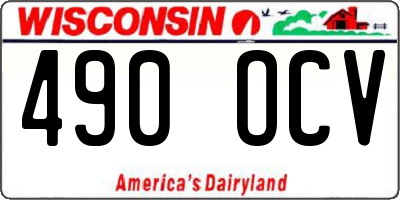 WI license plate 490OCV