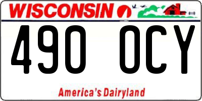WI license plate 490OCY