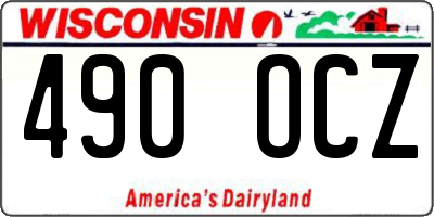WI license plate 490OCZ