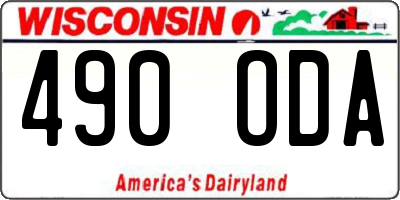 WI license plate 490ODA