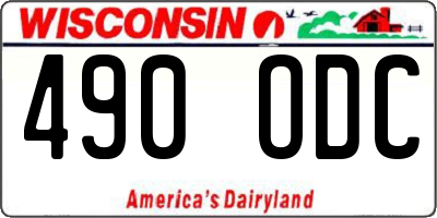WI license plate 490ODC