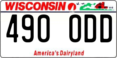 WI license plate 490ODD