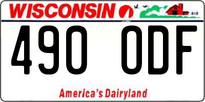 WI license plate 490ODF