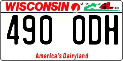 WI license plate 490ODH