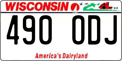 WI license plate 490ODJ