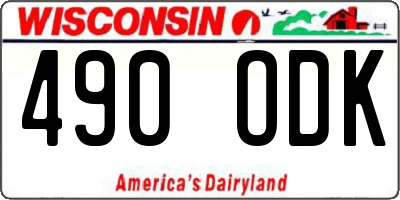WI license plate 490ODK