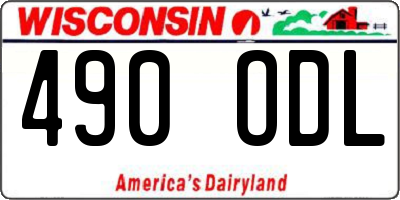 WI license plate 490ODL