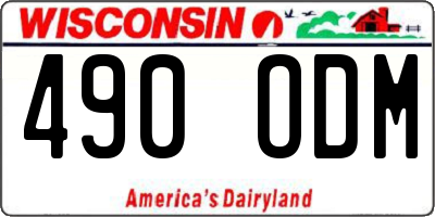 WI license plate 490ODM