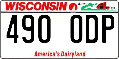 WI license plate 490ODP