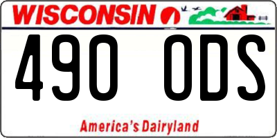 WI license plate 490ODS