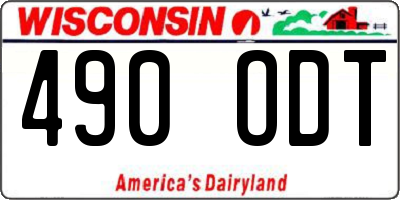 WI license plate 490ODT