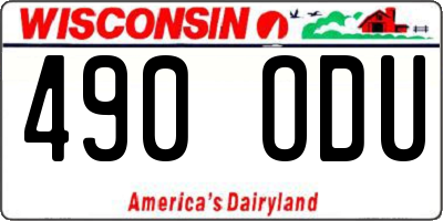 WI license plate 490ODU