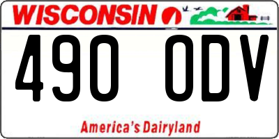WI license plate 490ODV