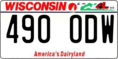 WI license plate 490ODW