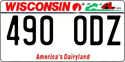 WI license plate 490ODZ