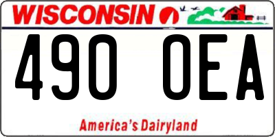 WI license plate 490OEA