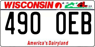 WI license plate 490OEB