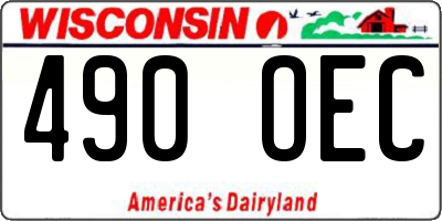 WI license plate 490OEC