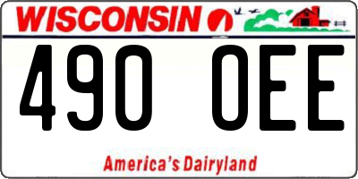 WI license plate 490OEE