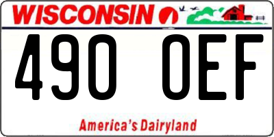 WI license plate 490OEF