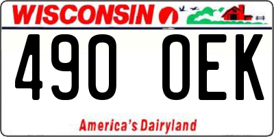 WI license plate 490OEK