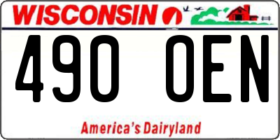 WI license plate 490OEN