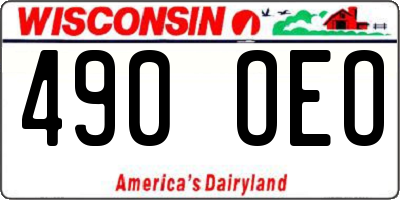 WI license plate 490OEO