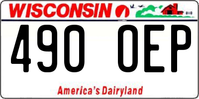 WI license plate 490OEP