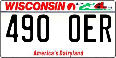 WI license plate 490OER