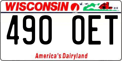 WI license plate 490OET
