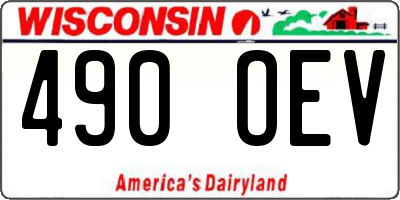 WI license plate 490OEV