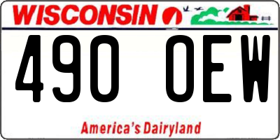 WI license plate 490OEW