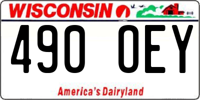 WI license plate 490OEY