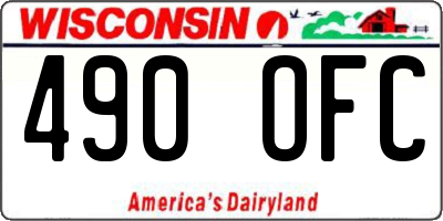 WI license plate 490OFC