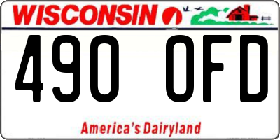 WI license plate 490OFD