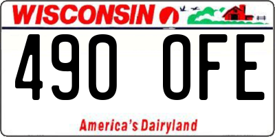 WI license plate 490OFE