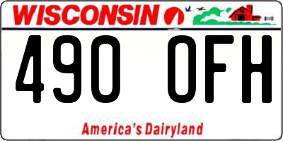 WI license plate 490OFH