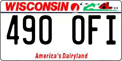 WI license plate 490OFI